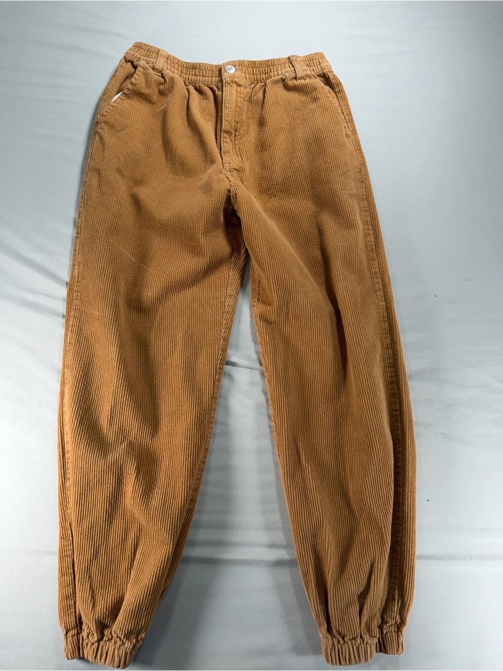 Forever 21 Men Corduroy Jogger Pants Camel Brown Medium #1103